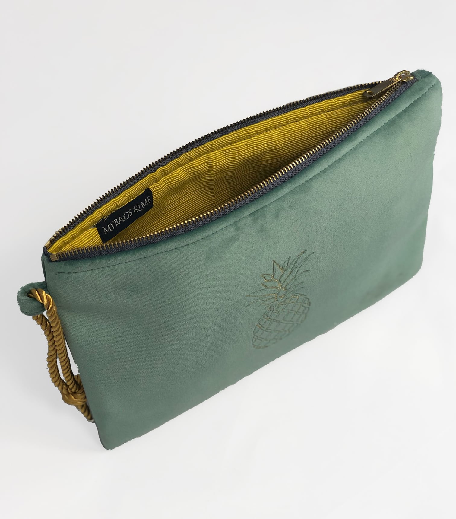 Clutch Terciopelo Verde agua - Imagen 3