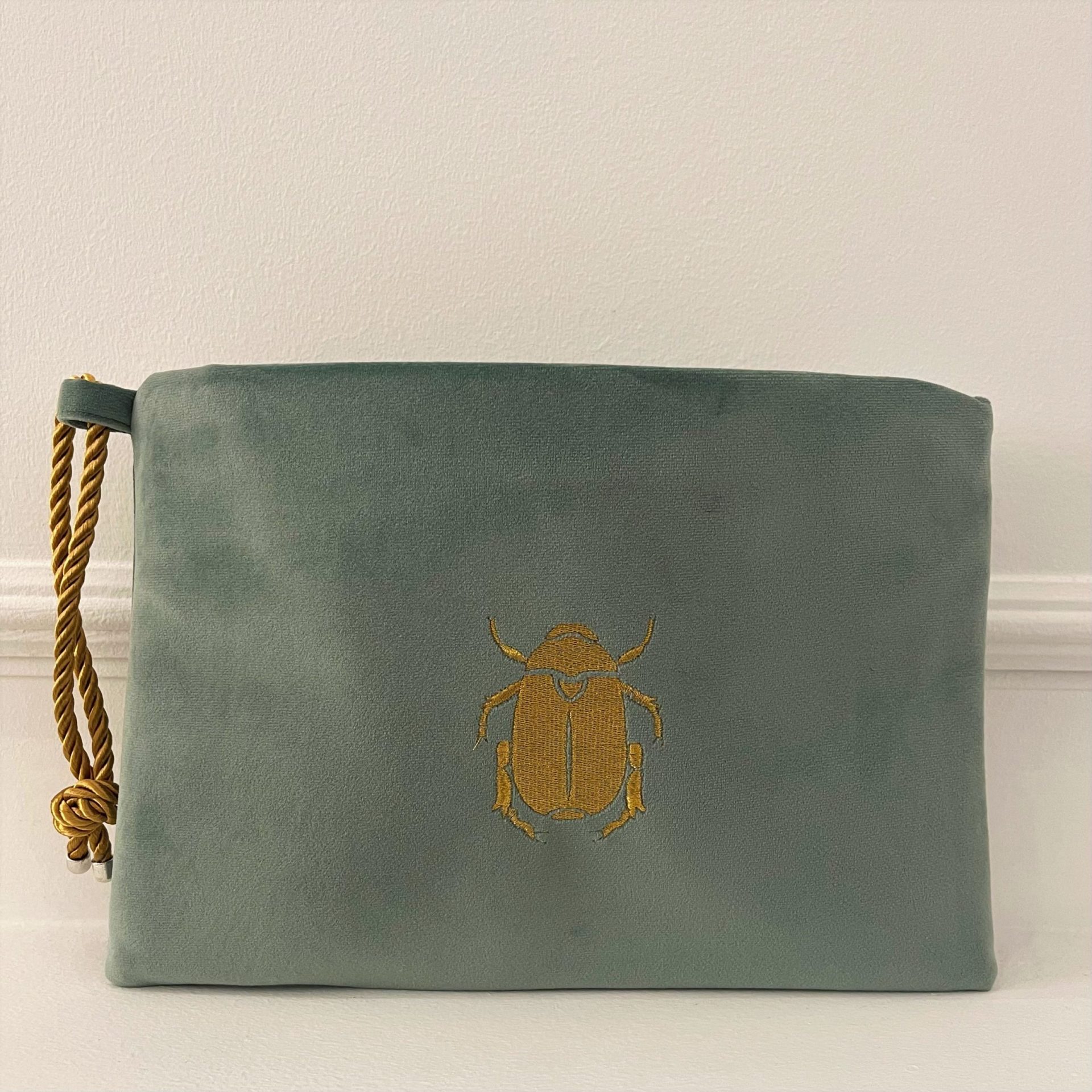 Clutch Terciopelo Verde agua - Imagen 2