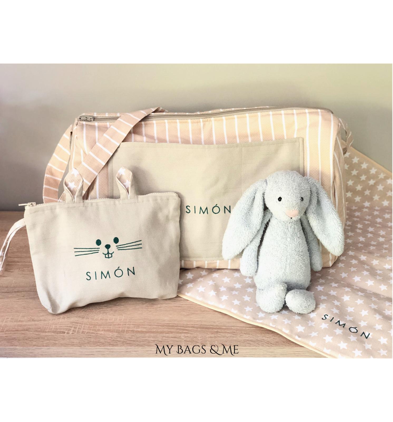 Bolsón Bebé Rayas Beige