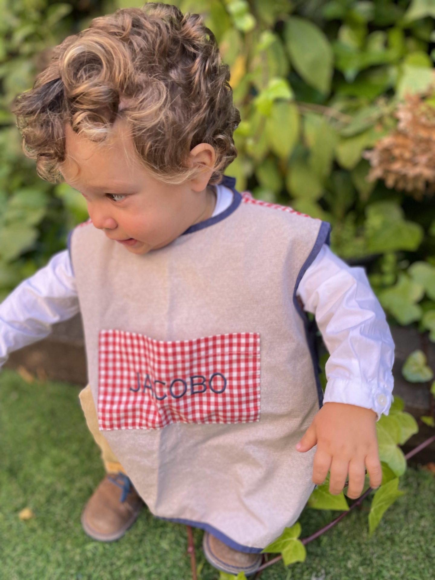 Delantal Babero Vichy Rojo - Imagen 3