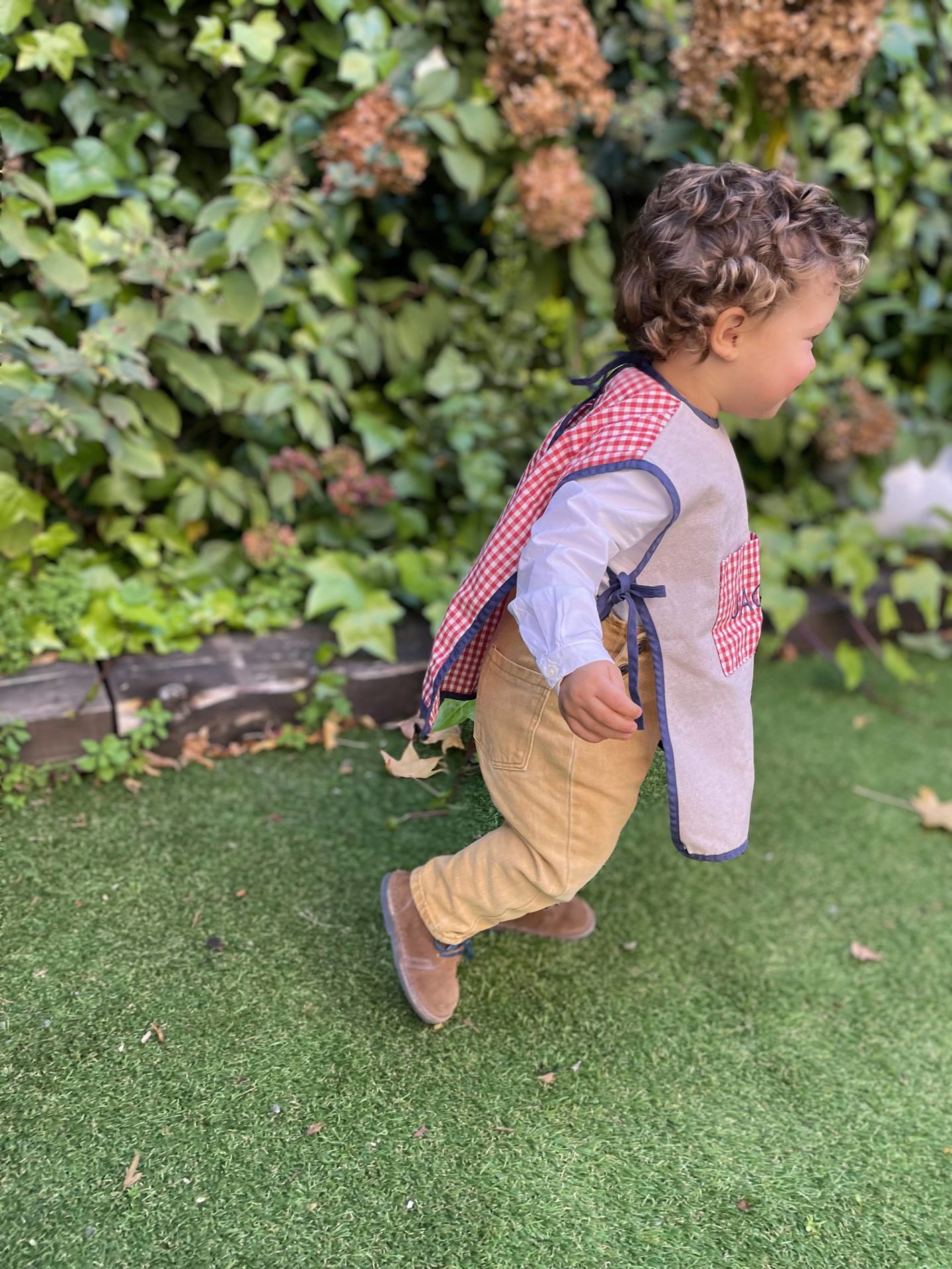 Delantal Babero Vichy Rojo - Imagen 4