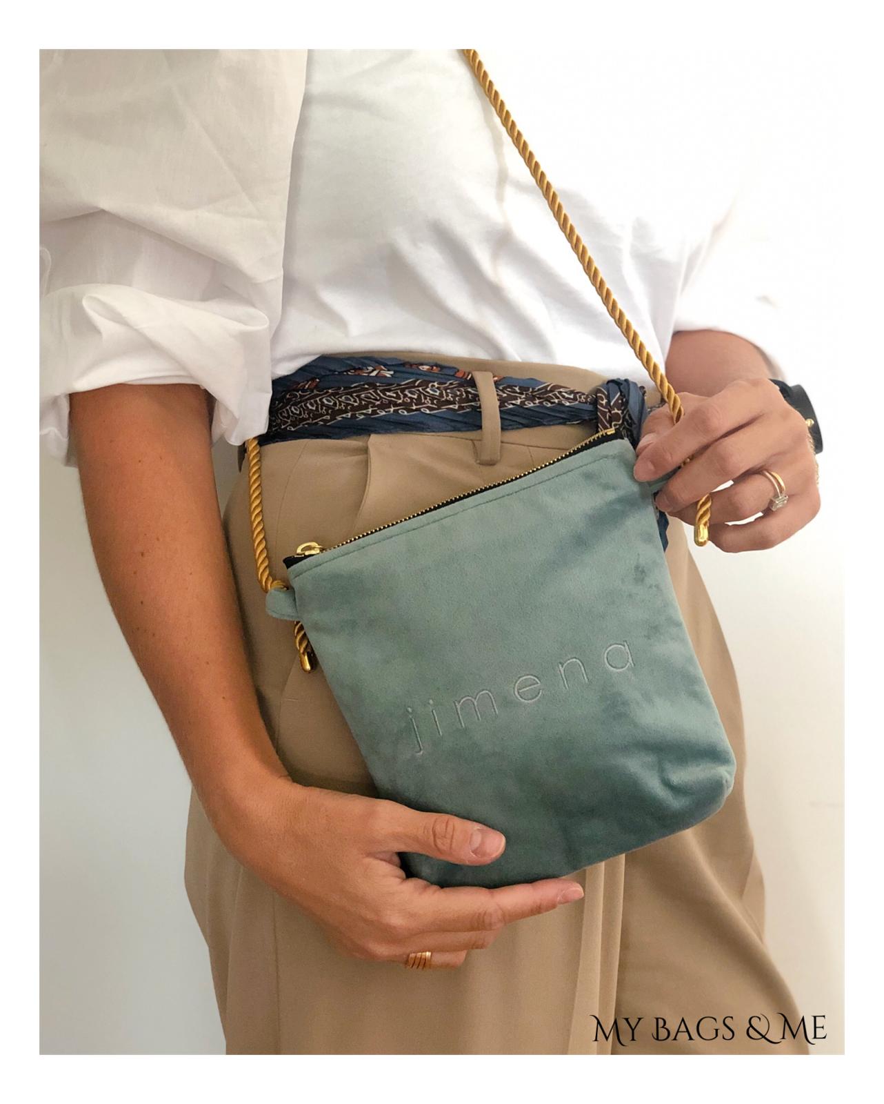 Minibag Terciopelo Verde Agua - Imagen 5